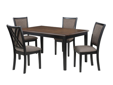 Potomac - 5 Piece Rectangle Dining Set (Table & 4 Chairs) - Brown / Black