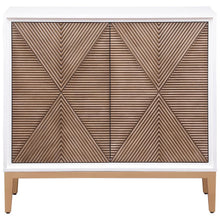 Load image into Gallery viewer, Gretchen - 2 Door Wood Fluted Parquet Cabinet - White And Brown