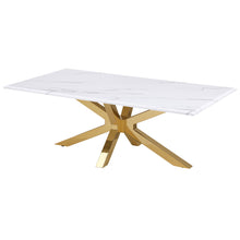 Load image into Gallery viewer, Visalia - Faux Marble Top Stainless Steel Coffee Table - Gold