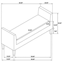 Load image into Gallery viewer, Rex - Upholstered Accent Bench With Raised Arms - Vanilla