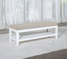 Load image into Gallery viewer, Bexhill - Upholstered Rectangular Bench With Shelf - White