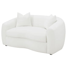 Load image into Gallery viewer, Isabella - Faux Sheepskin Upholstered Loveseat Natural - Ivory