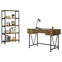 Load image into Gallery viewer, Analiese - 2 Piece Computer Desk Bookcase Set - Rustic Nutmeg