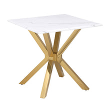 Load image into Gallery viewer, Visalia - Faux Marble Top Stainless Steel End Table - Gold