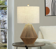Load image into Gallery viewer, Pryor - Drum Shade Handwoven Rope Table Lamp - Natural