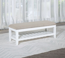 Load image into Gallery viewer, Bexhill - Upholstered Rectangular Bench with Shelf - White