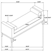 Load image into Gallery viewer, Rosie - Upholstered Accent Bench With Armrests - Vanilla