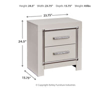 Load image into Gallery viewer, Zyniden - Silver - Two Drawer Night Stand