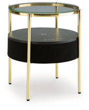 Load image into Gallery viewer, Nedman - Black / Gold Finish - Accent Table With Speaker
