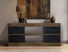 Load image into Gallery viewer, Tuxedo - TV Stand - Satin Black / Brown