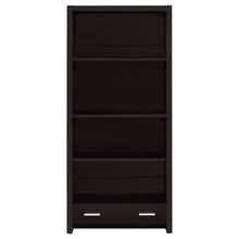 Load image into Gallery viewer, Skylar - 5-Shelf Bookcase With Drawer - Cappuccino