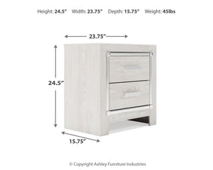 Altyra - White - Two Drawer Night Stand