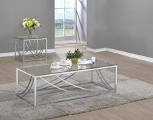 Load image into Gallery viewer, Lille - 2 Piece Glass Top Coffee And End Table Set - Chrome
