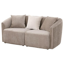 Load image into Gallery viewer, Townsend - Chenille Upholstered Rolled Arm Loveseat - Latte