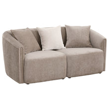 Load image into Gallery viewer, Townsend - Chenille Upholstered Rolled Arm Loveseat - Latte
