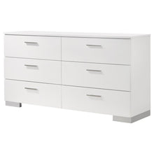 Load image into Gallery viewer, Felicity - 6-Drawer Dresser - White High Gloss
