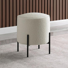 Load image into Gallery viewer, Basye - Round Upholstered Ottoman - Ivory