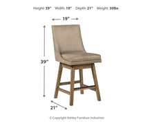 Load image into Gallery viewer, Tallenger - Swivel Barstool (Set of 2)