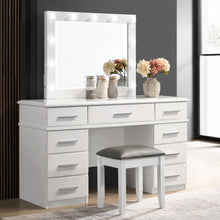 Load image into Gallery viewer, Felicity - Upholstered Vanity Stool - Metallic And Glossy White
