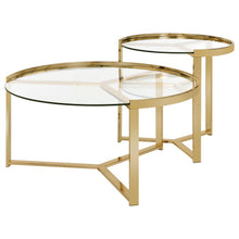 Load image into Gallery viewer, Delia - 2 Piece Round Glass Top Nesting Coffee Table