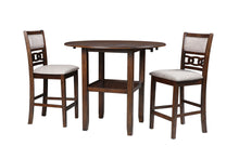 Load image into Gallery viewer, Gia - 3 Piece Dining Set (Counter Drop Leaf Table &amp; 2 Chairs) - Cherry - Fabric