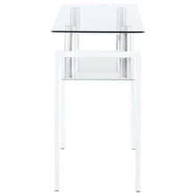 Load image into Gallery viewer, Dyer - Rectangular Glass Top Entryway Sofa Console Table - White