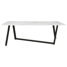 Load image into Gallery viewer, Mayer - Rectangular Faux Marble Dining Table - White