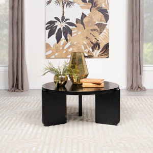 Cordova - Round Solid Wood Coffee Table - Black