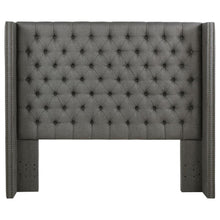 Load image into Gallery viewer, Bancroft - Upholstered Eastern King Wingback Headboard - Gray