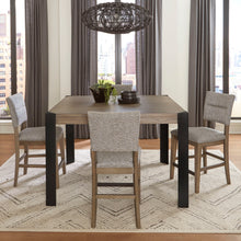Load image into Gallery viewer, Cedar Fork - 54&quot; Dining Square Counter Table With 4 Counter Stools - Smoked Arabica