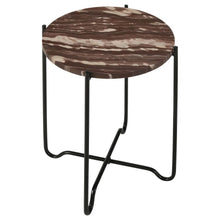 Load image into Gallery viewer, Latifa - Round Marble Top Accent Side Table - Red And Black