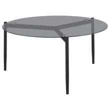 Load image into Gallery viewer, Rosalie - Round Smoked Glass Top Coffee Table - Sandy Black