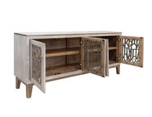 Load image into Gallery viewer, Forest - 4 Glass Door Console - Ivory White &amp; Brown