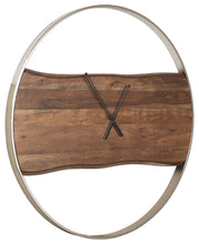 Load image into Gallery viewer, Panchali - Brown / Silver Finish - Wall Clock