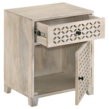 Load image into Gallery viewer, August - 1-Drawer Trellis Pattern Storage Cabinet - White Washed