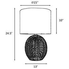 Load image into Gallery viewer, Indio - Drum Shade Handwoven Rattan Table Lamp - Black