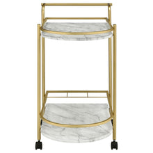 Load image into Gallery viewer, Desiree - 2-Tier Faux Marble Shelf Metal Bar Cart