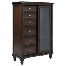 Load image into Gallery viewer, Andover - 6-Drawer Tempered Glass Door Chest - Dark Oak