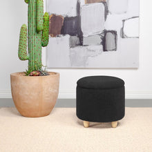 Load image into Gallery viewer, Valia - Faux Sheepskin Upholstered Round Storage Ottoman