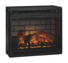 Load image into Gallery viewer, Willowton - Whitewash - 2 Pc. - 64&quot; TV Stand with Faux Firebrick Fireplace Insert