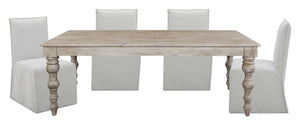 Crossings - Rectangular Dining Table With 4 Upholstered Chairs - Whitewash