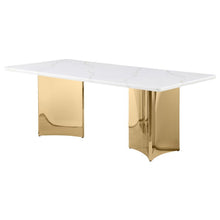 Load image into Gallery viewer, Telvin - Rectangular Marble Top Dining Table White - White Marble