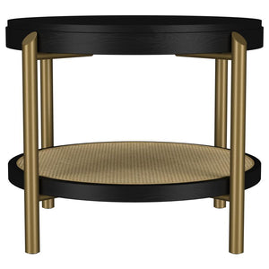 Arini - Round End Side Table With Storage Shelf