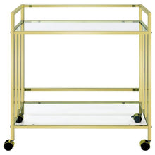 Load image into Gallery viewer, Cara - 2-tier Rectangular Glass Shelf Metal Bar Cart