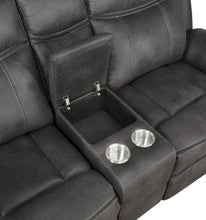 Load image into Gallery viewer, Lawrence - Upholstered Padded Arm Reclining Loveseat - Charcoal