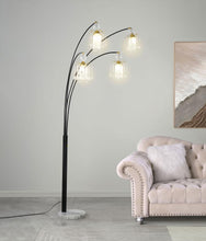 Load image into Gallery viewer, Maisel - Hanging Crystal Arc Tree Floor Lamp - Black