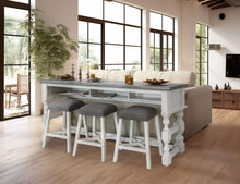 Load image into Gallery viewer, Stone - Sofa Table With Shelf - Antiqued Ivory / Weathered Gray