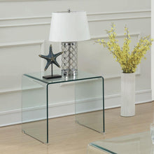 Load image into Gallery viewer, Ripley - Squared Tempered Bent Glass Side End Table - Clear