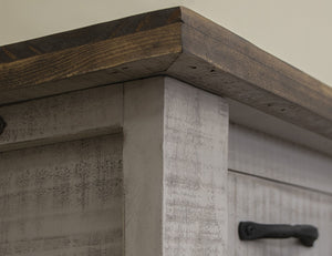 Pueblo Gray - Desk - Light Gray / Brown