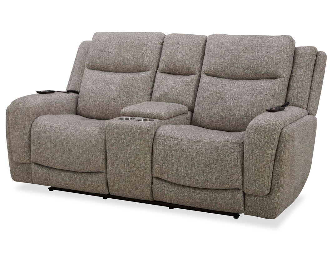 Penfield - Power Reclining Zero Gravity Console Loveseat With Heat, Massage And Speaker - Frappe